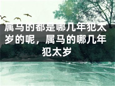 属马的都是哪几年犯太岁的呢，属马的哪几年犯太岁
