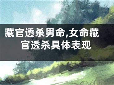 藏官透杀男命,女命藏官透杀具体表现