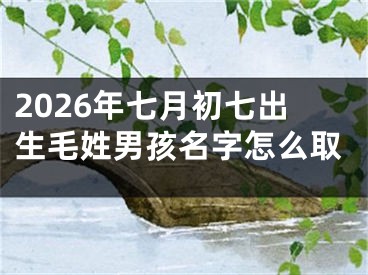 2026年七月初七出生毛姓男孩名字怎么取