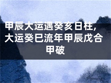 甲辰大运遇癸亥日柱,大运癸巳流年甲辰戊合甲破
