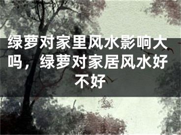 绿萝对家里风水影响大吗，绿萝对家居风水好不好