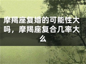 摩羯座复婚的可能性大吗，摩羯座复合几率大么