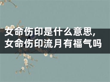 女命伤印是什么意思,女命伤印流月有福气吗