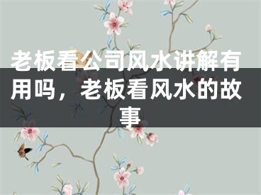 老板看公司风水讲解有用吗，老板看风水的故事