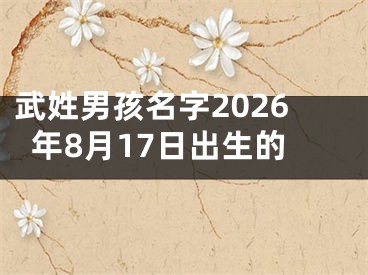 武姓男孩名字2026年8月17日出生的