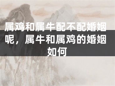 属鸡和属牛配不配婚姻呢,属牛和属鸡的婚姻如何
