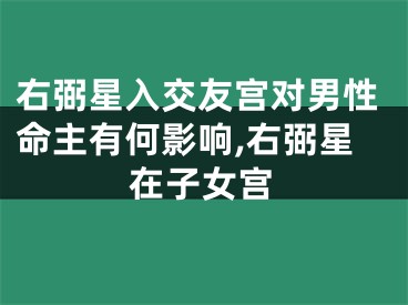 右弼星入交友宫对男性命主有何影响,右弼星在子女宫