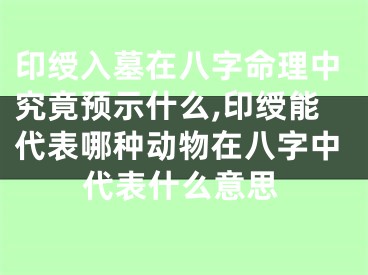印绶入墓在八字命理中究竟预示什么,印绶能代表哪种动物在八字中代表什么意思