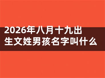 2026年八月十九出生文姓男孩名字叫什么