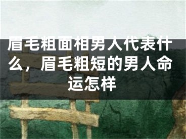 眉毛粗面相男人代表什么，眉毛粗短的男人命运怎样