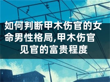如何判断甲木伤官的女命男性格局,甲木伤官见官的富贵程度