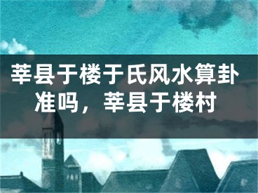 莘县于楼于氏风水算卦准吗，莘县于楼村