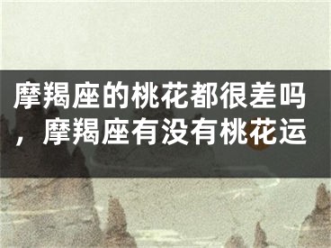 摩羯座的桃花都很差吗，摩羯座有没有桃花运