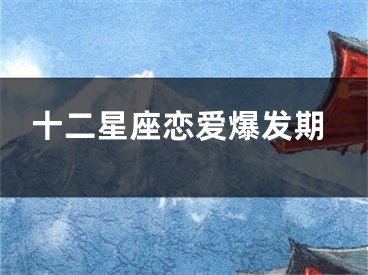 十二星座恋爱爆发期