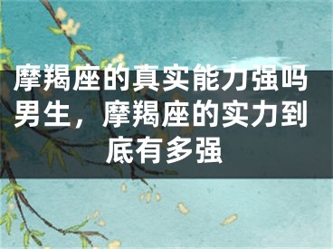 摩羯座的真实能力强吗男生，摩羯座的实力到底有多强