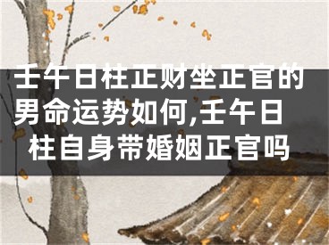 壬午日柱正财坐正官的男命运势如何,壬午日柱自身带婚姻正官吗