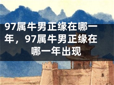 97属牛男正缘在哪一年，97属牛男正缘在哪一年出现