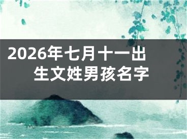 2026年七月十一出生文姓男孩名字