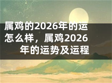 属鸡的2026年的运怎么样,属鸡2026年的运势及运程