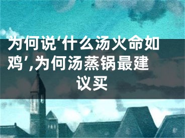 为何说‘什么汤火命如鸡’,为何汤蒸锅最建议买