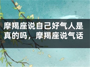 摩羯座说自己好气人是真的吗,摩羯座说气话