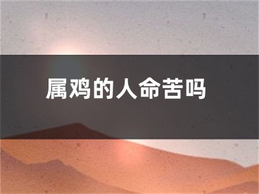 属鸡的人命苦吗