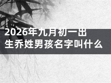 2026年九月初一出生乔姓男孩名字叫什么