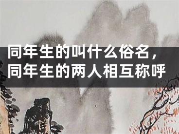 同年生的叫什么俗名，同年生的两人相互称呼