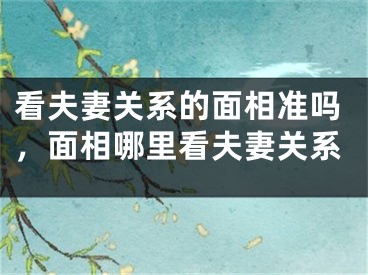 看夫妻关系的面相准吗，面相哪里看夫妻关系