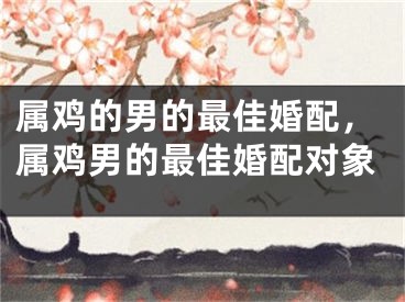 属鸡的男的最佳婚配,属鸡男的最佳婚配对象