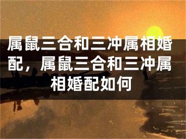 属鼠三合和三冲属相婚配，属鼠三合和三冲属相婚配如何