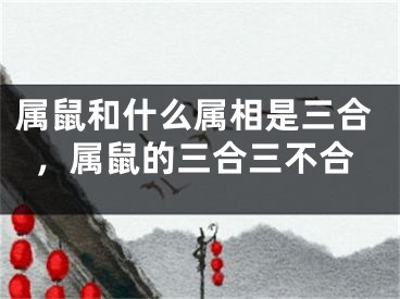 属鼠和什么属相是三合,属鼠的三合三不合