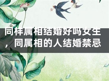 同样属相结婚好吗女生，同属相的人结婚禁忌 