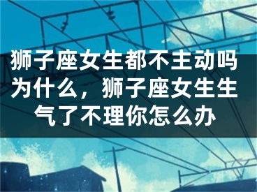 狮子座女生都不主动吗为什么,狮子座女生生气了不理你怎么办