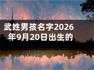 武姓男孩名字2026年9月20日出生的