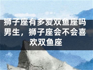狮子座有多爱双鱼座吗男生，狮子座会不会喜欢双鱼座