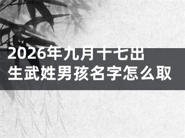 2026年九月十七出生武姓男孩名字怎么取