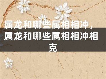 属龙和哪些属相相冲，属龙和哪些属相相冲相克