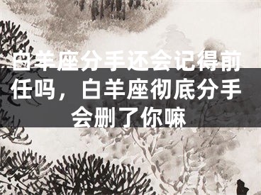 白羊座分手还会记得前任吗，白羊座彻底分手会删了你嘛