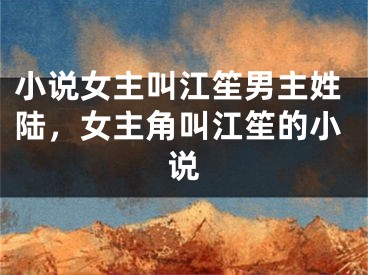 小说女主叫江笙男主姓陆，女主角叫江笙的小说