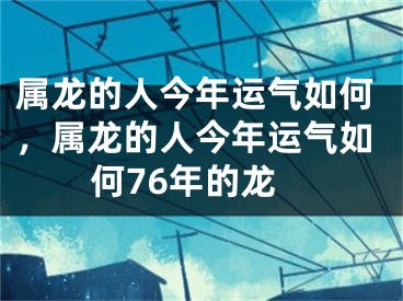 属龙的人今年运气如何，属龙的人今年运气如何76年的龙