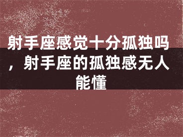 射手座感觉十分孤独吗，射手座的孤独感无人能懂