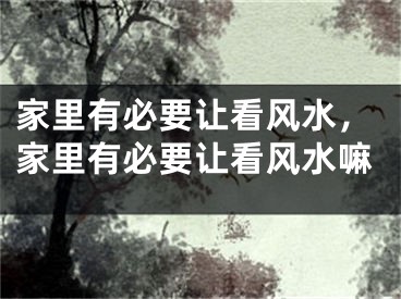 家里有必要让看风水，家里有必要让看风水嘛