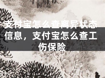 支付宝怎么查离异状态信息，支付宝怎么查工伤保险