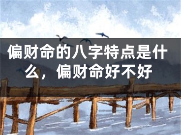 偏财命的八字特点是什么，偏财命好不好