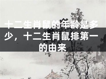 十二生肖鼠的年龄是多少，十二生肖鼠排第一的由来